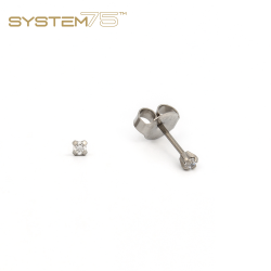 Brinco Adulto Zircônia 2mm Prateado
